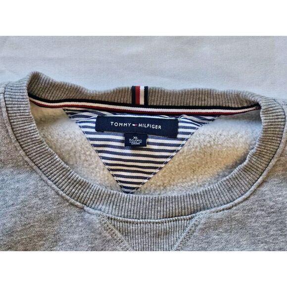 TOMMY HILFIGER Men Knit Sweater Jumper Size XL Gray Sweatshirt‎ - Picture 3 of 8